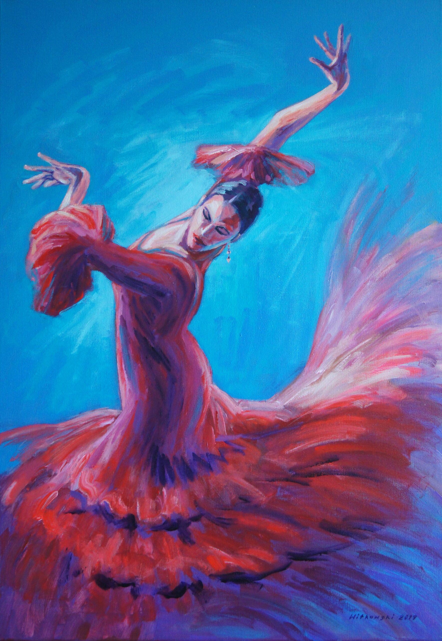 Hiszpanka tańcząca flamenco